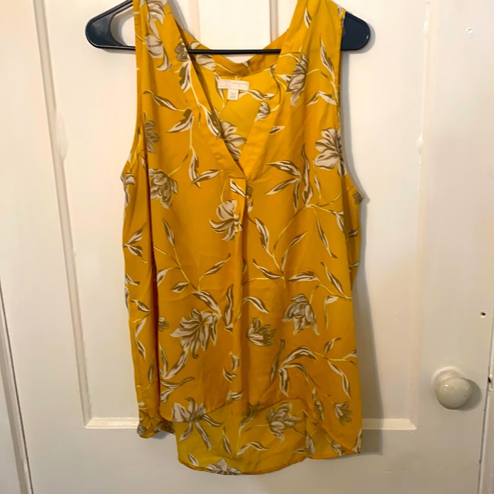 14th & Union Yellow Floral Tank Blouse